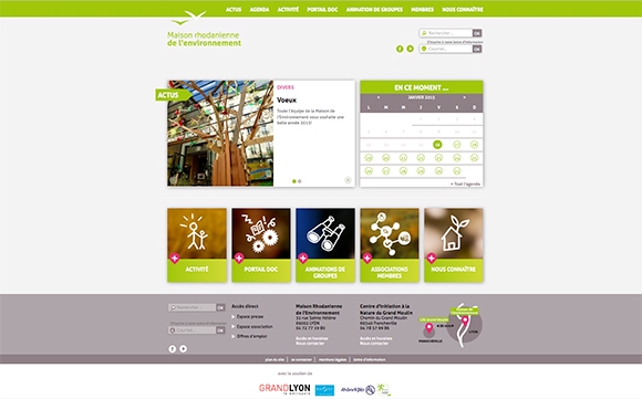 Identité visuelle et habillage graphique web du site de la maison rhodanienne de l'environement